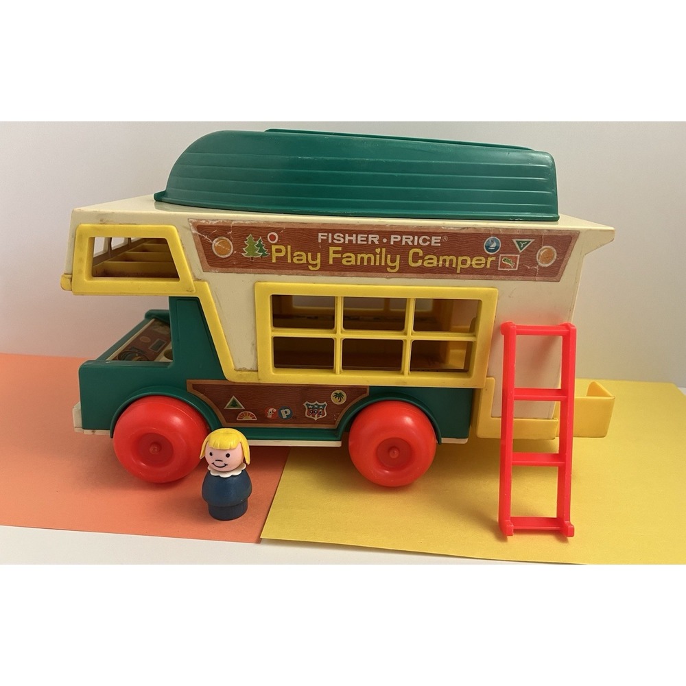 Fisher Price Little People Play Family Camper 994 Boat Ladder Wooden Figure VTG